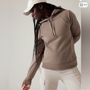 Athleta Retroplush Revive Hooded Sweatshirt - Pyrite - Small